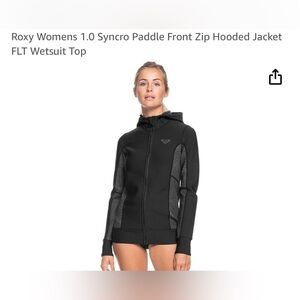 Roxy Womens 1.0 Syncro PaddleFront Zip Hooded Jacket FLT Wetsuit Top Gently Used